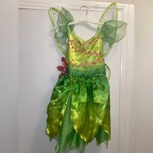 Fairy Tinkerbell Halloween Costume Dress with Wings and Matching Fairy Flats